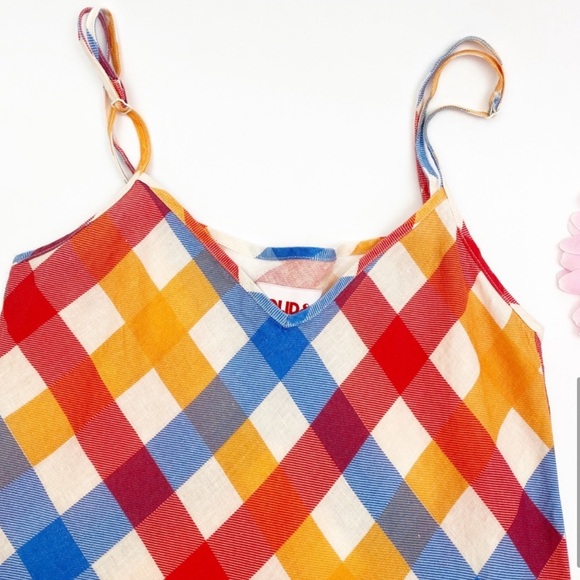 NWOT Solid & Striped Gingham Maxi 100% Linen Dress Size S - Picture 4 of 6